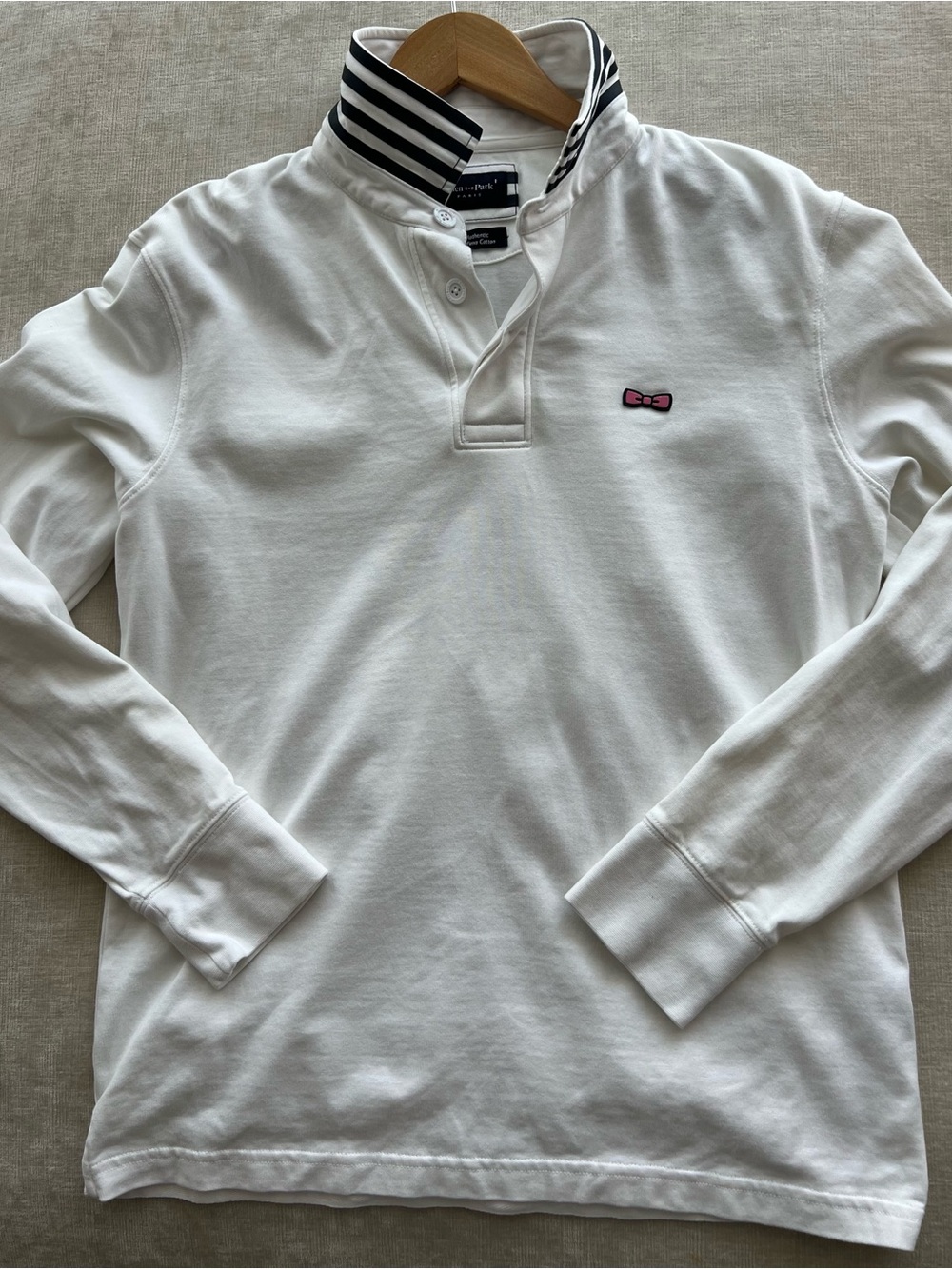 Eden park Paris. Long sleeve polo 100% Pima cotton.